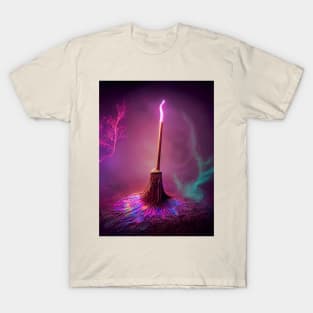 Magical Broomstick Working Its Magic (on White T's) T-Shirt